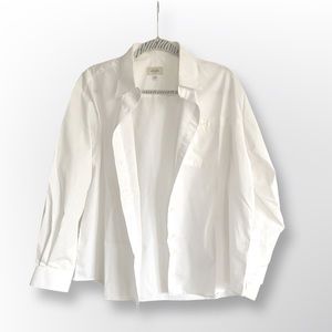 Haggar Blouse Button Up Oversized Shirt White Size L